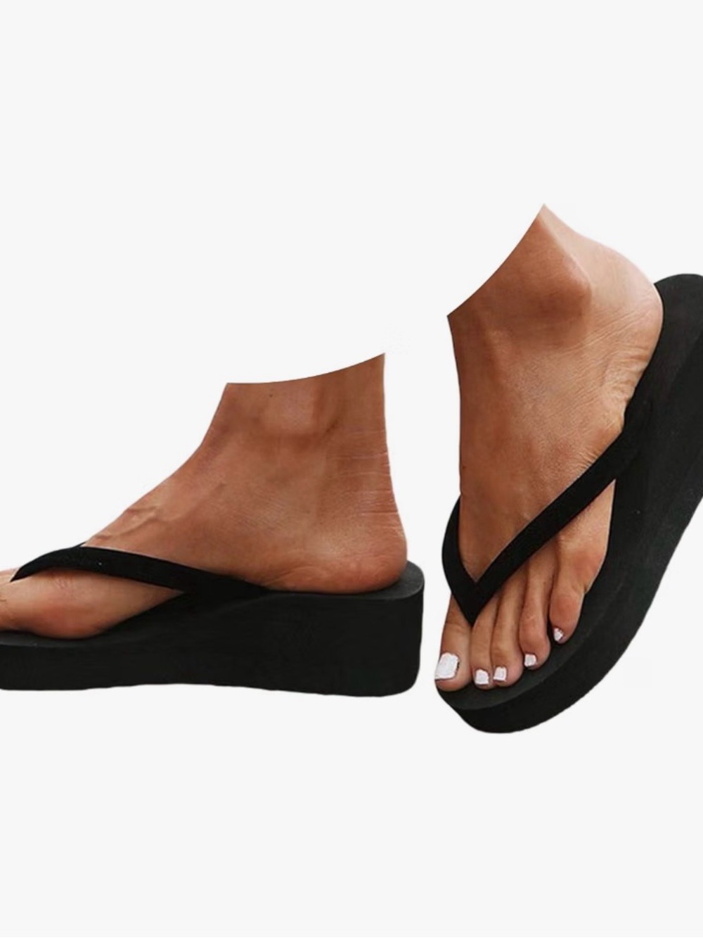 Black Wedge Flip Flops